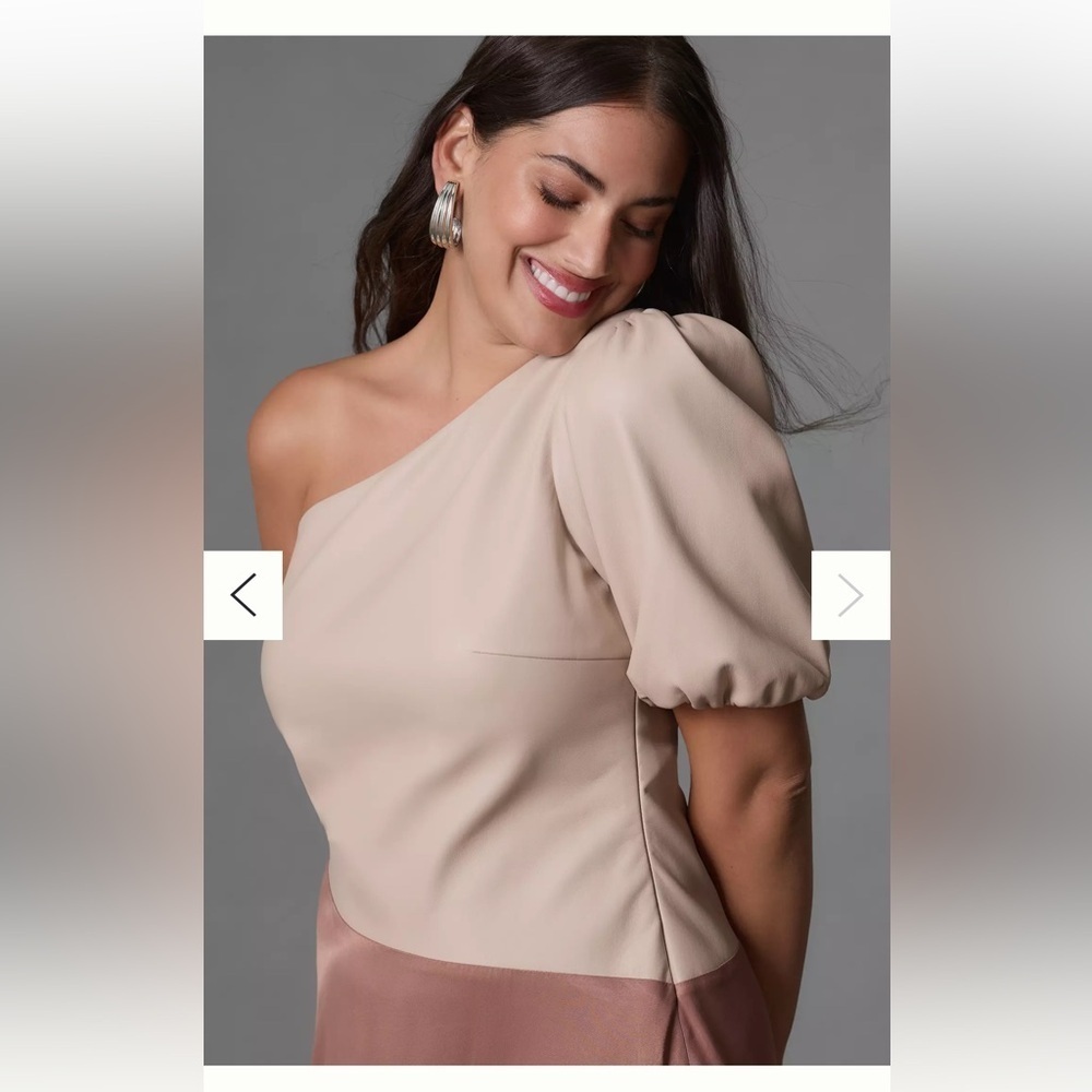 NWT Anthropologie Faux Leather One-Shoulder Asymmetrical Midi Dress size 2 - Picture 13 of 16